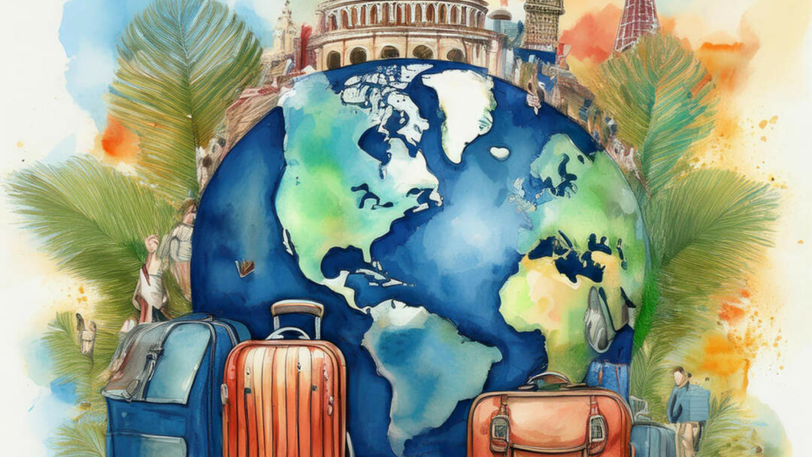 World-Tourism-Day,-watercolor